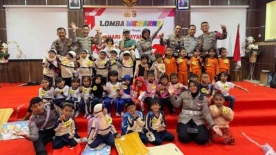 Lomba Mewarnai Meriahkan Hari Bhayangkara di Polres Lombok Barat