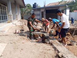 Gotong Royong Babinsa Tanjung, Warga Karang Langu Bangun Masjid