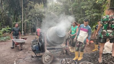 Satgas TMMD Mulai Kerjakan Rabat Jalan di Giri Madia